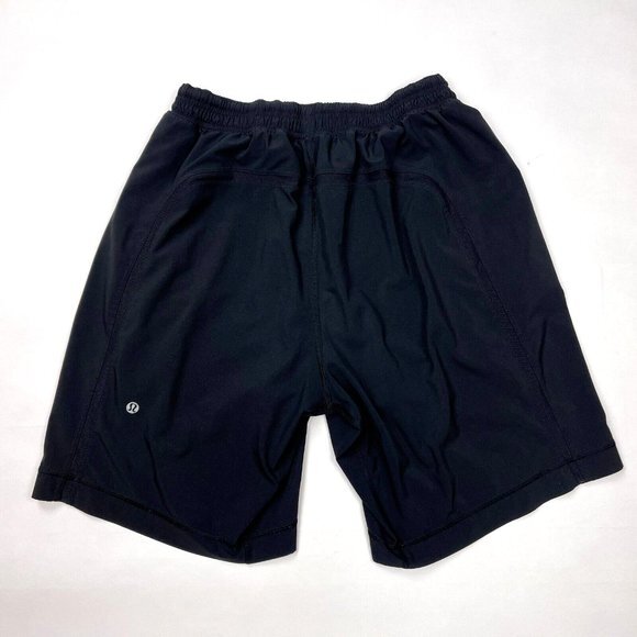 Lululemon Pace Breaker Short 8.5" Pockets Stretch Swift Elastic waist Black Mens - Picture 1 of 13